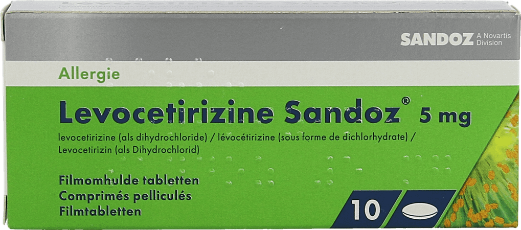 Levocetirizine Sandoz 5 mg Comprimes Enrob. 10 X 5 mg 