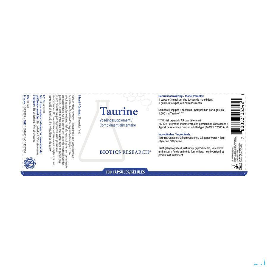 Biotics Taurine 100 capsules  -  Energetica Natura