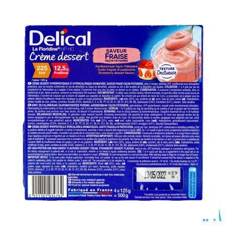 Delical Creme Dessert La Floridine Aardbei 4X125 g  -  Bs Nutrition