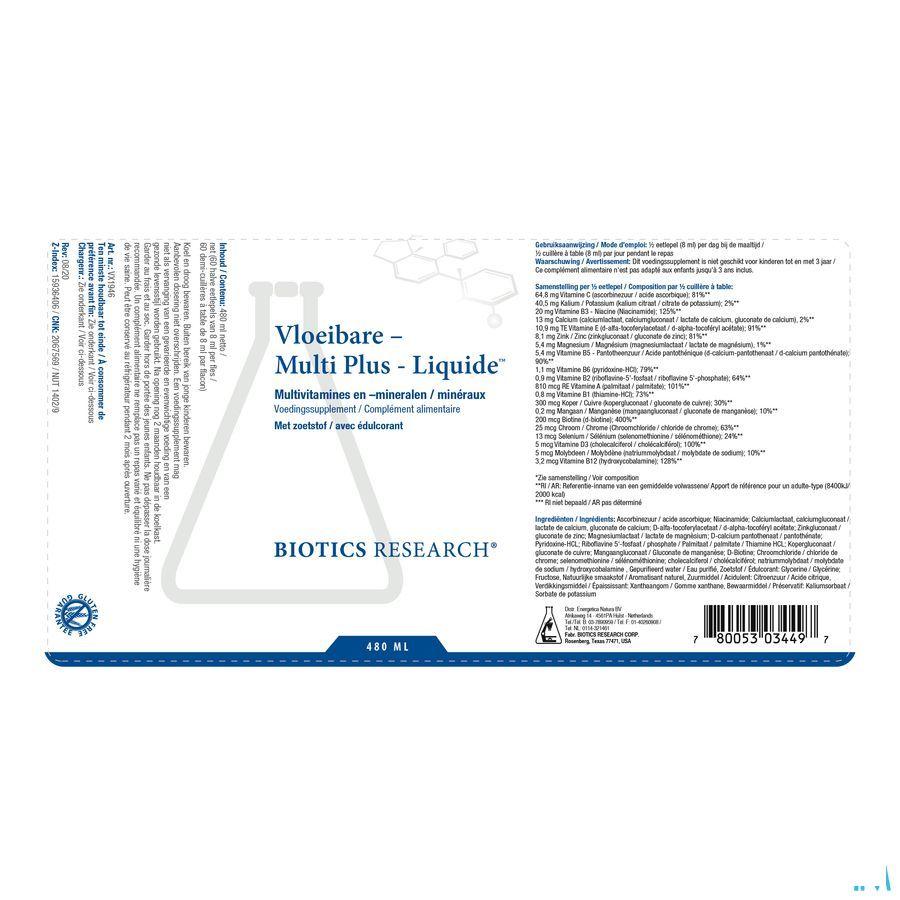 Biotics Multi-Plus-vloeibaar 480 ml  -  Energetica Natura