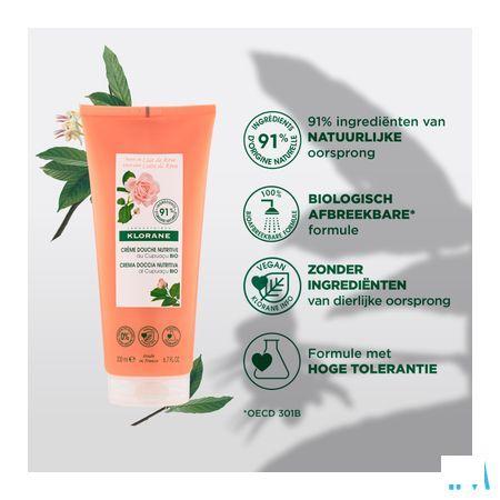 Klorane Corps DoucheCreme Lait Rose 200 ml