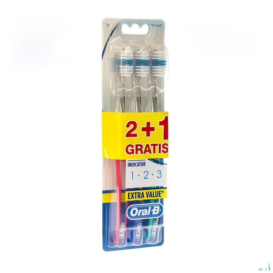 Oral B Tandenborstel 1-2-3 Indicator 35M (2+1)