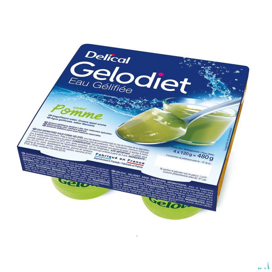 Gelodiet Gelwater Gesuikerd Groene Appel 4x120 gr  -  Bs Nutrition