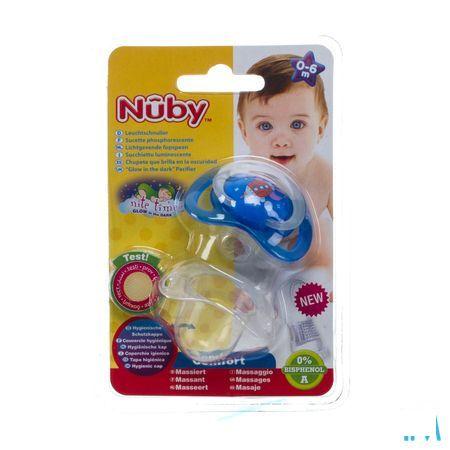 Nuby C Fopspeen Polyprop. Ortho Lichtgevend 0-6m  -  New Valmar