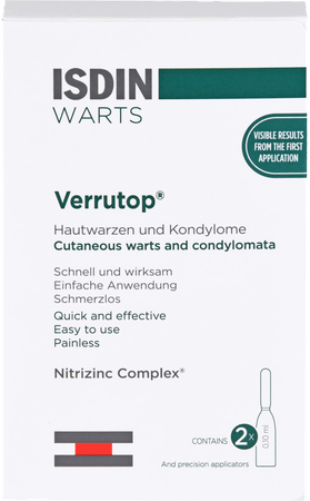 Isdin Verrutop Warts Oplossing Ampullen 4x0,1ml  -  Isdin