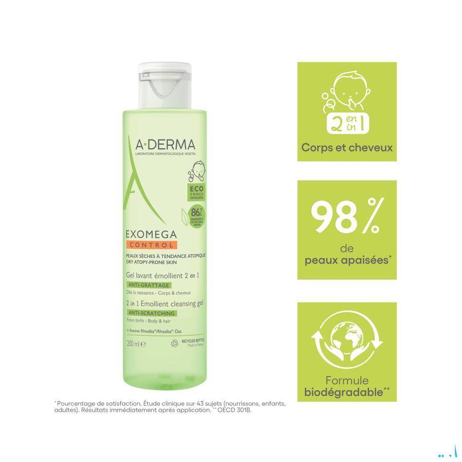 Aderma Exomega Control Reinigingsgel 2in1 200 ml  -  Aderma