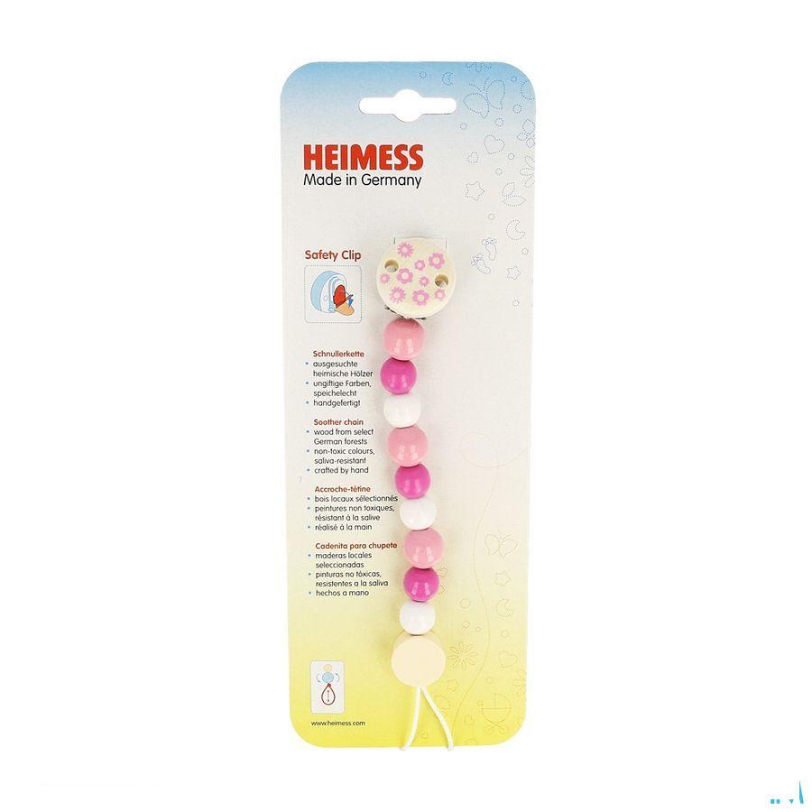 Heimess Fopspeenketting Hout Roze H9217  -  Bomedys