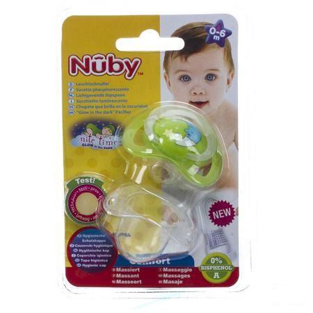 Nuby C Fopspeen Polyprop. Ortho Lichtgevend 0-6m  -  New Valmar
