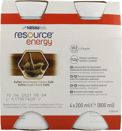 Resource Energy Drink Koffie 4x200 ml  -  Nestle