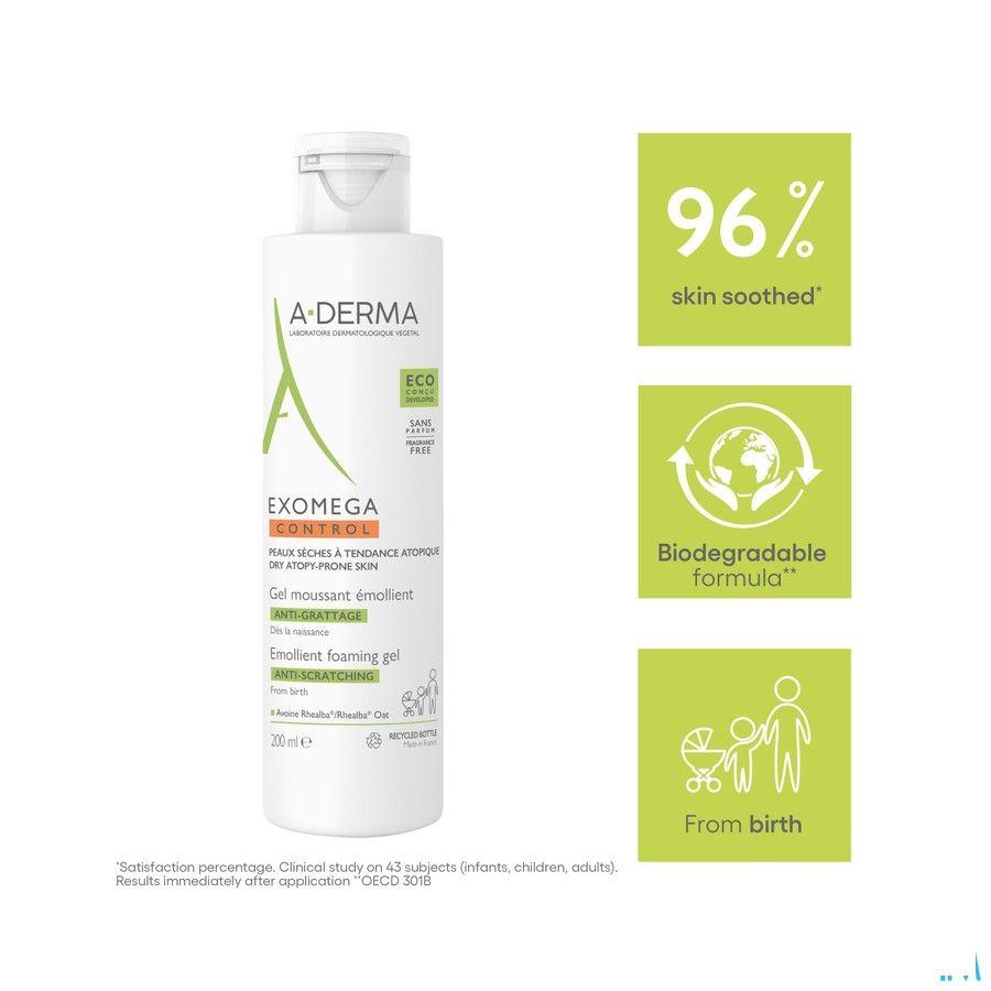 Aderma Exomega Control Emol. Schuimende Gel 200 ml  -  Aderma Benelux