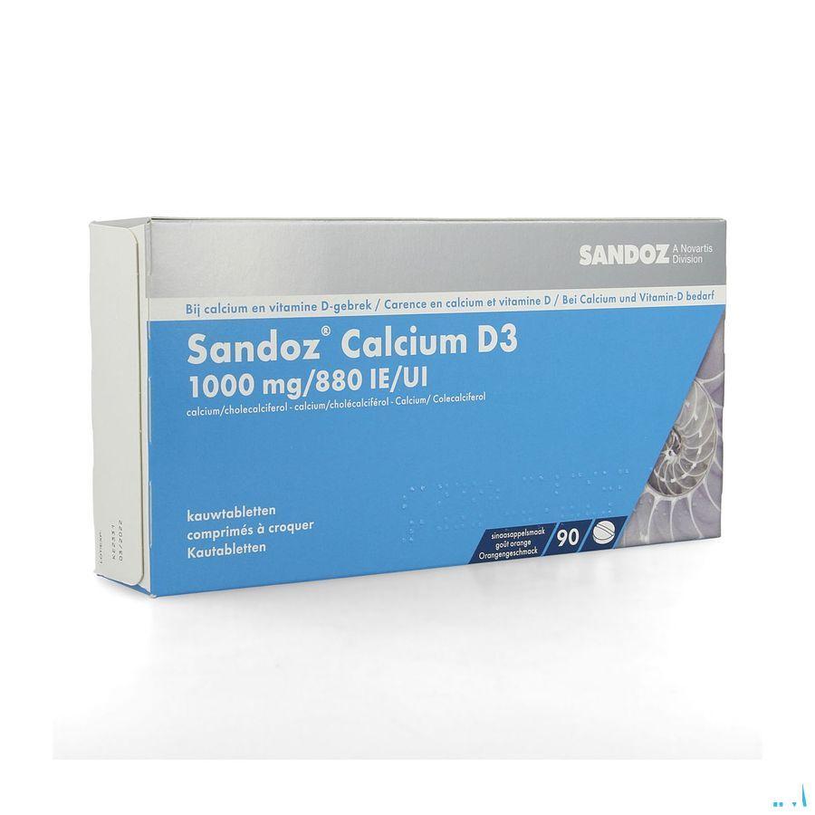 Sandoz Calcium D3 kauwtabletten 90x1000 mg/880IE