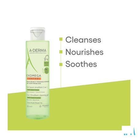 Aderma Exomega Control Reinigingsgel 2in1 200 ml  -  Aderma