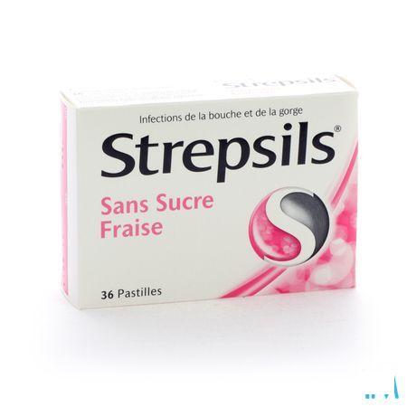 Strepsils Sans Sucre Fraise Pastille 36