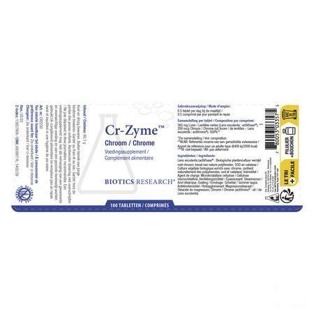Biotics Cr-Zyme sans levure 200mcg 100 comprimés  -  Energetica Natura