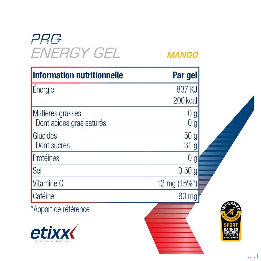Etixx Double Carb Energ.Gel Line+Caff.Mango12 x 60 ml