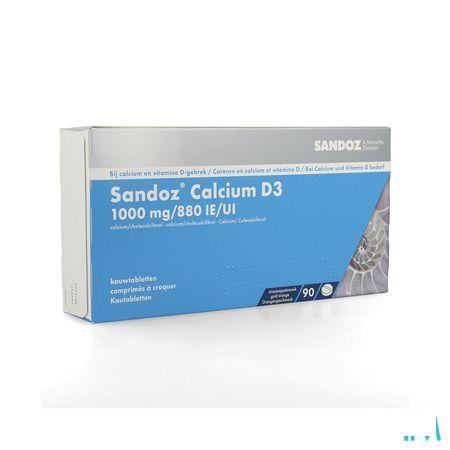 Sandoz Calcium D3 kauwtabletten 90x1000 mg/880IE