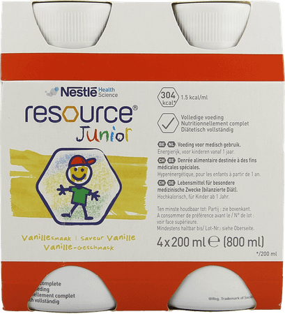 Resource Junior Vanille 4x200 ml  -  Nestle
