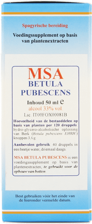Betula Pubescens Msa Maceraat Druppels 50 ml  -  Herboplanet