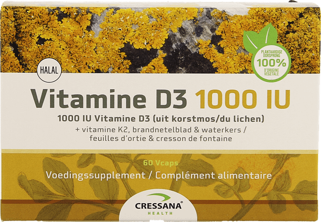 Vitamine D3 1000Iu + K2 Plantaardig Caps 60