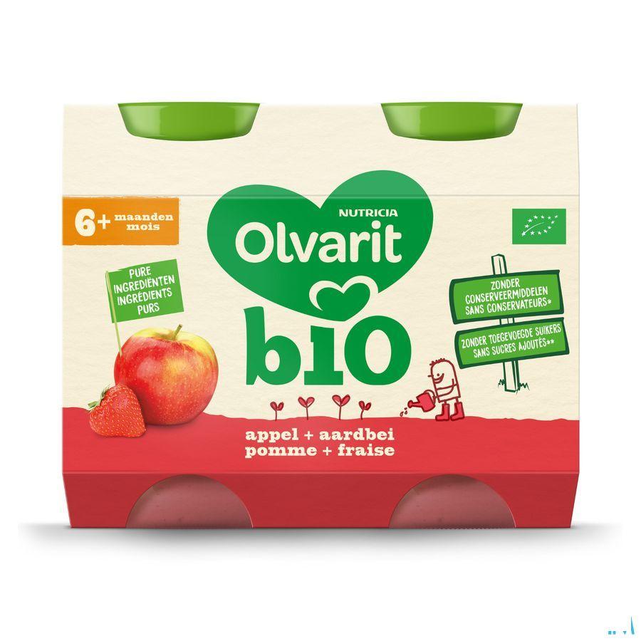 Olvarit Bio Pomme Fraise 6M 2X200G  -  Nutricia