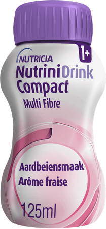 Nutrinidrink Compact Multi Fibre Aardbei 4x125 ml  -  Nutricia
