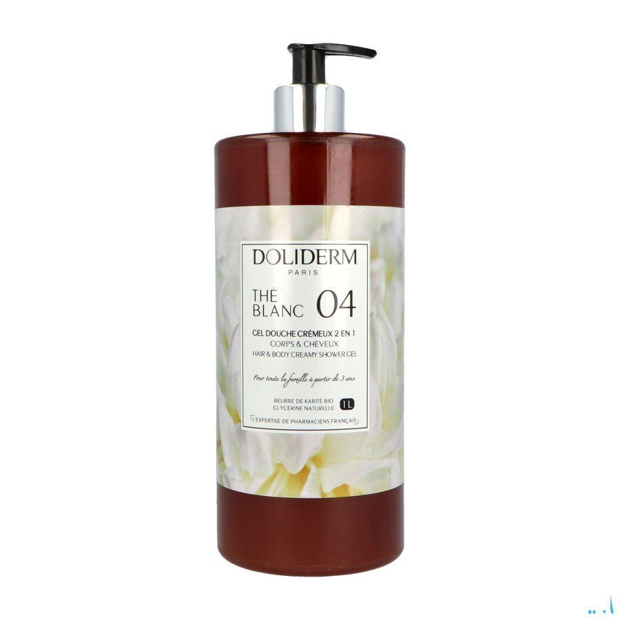 Doliderm Gel Douche 2En1 The Blanc Fl Pompe 1L