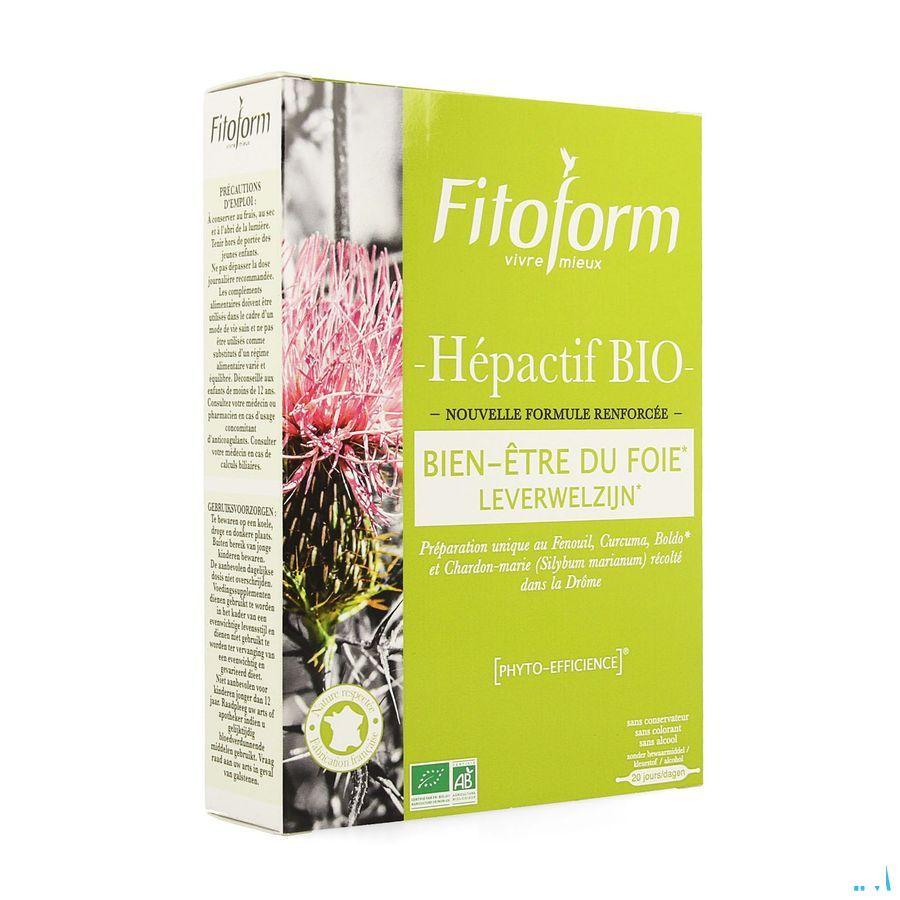Hepactif Bio Ampoule 20x10 ml Fitoform  -  Bioholistic Diffusion