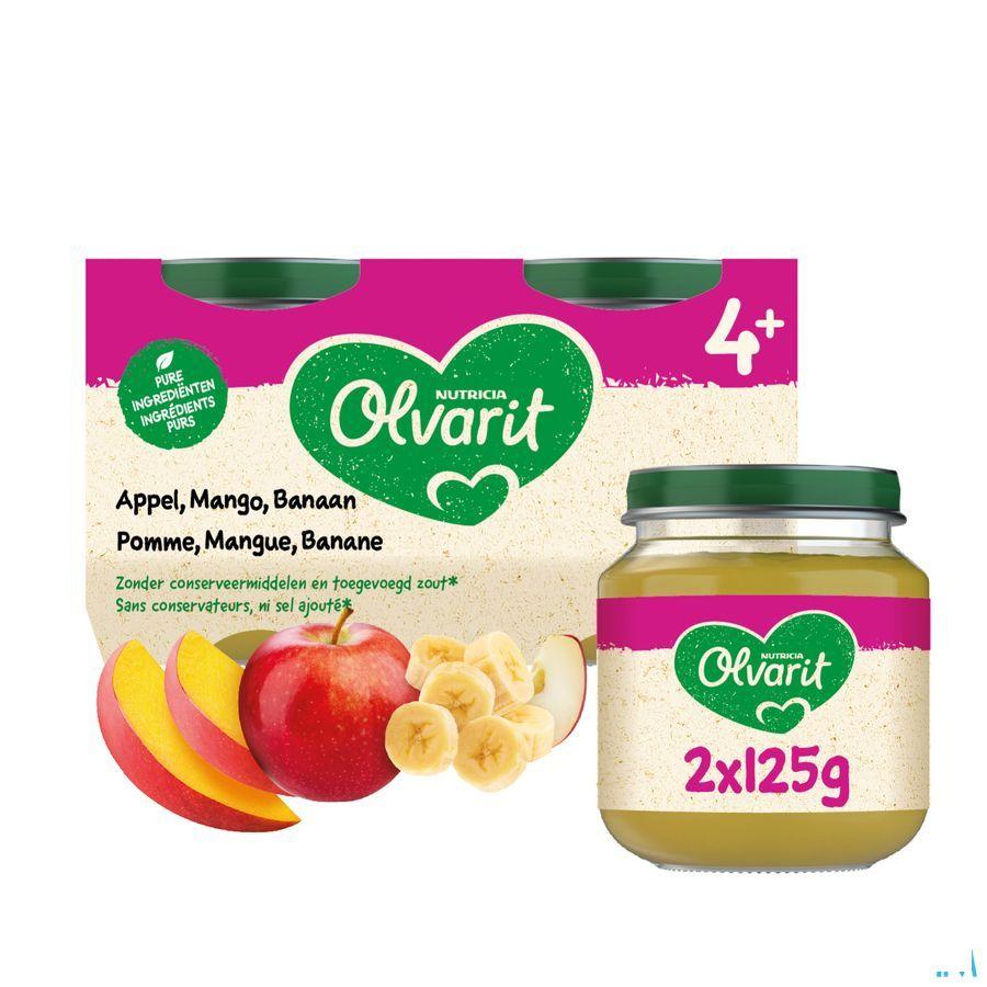 Olvarit Fruit Pomme Mangue Banane 2x125 gr  -  Nutricia
