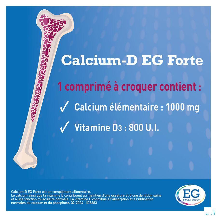 Calcium-D Forte Eg 1000 mg/800Ie Citroen Kauwtabl90  -  EG