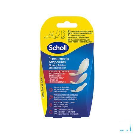 Scholl Blarenpleister 2Grote+2Teen+1Klein Z/Latex