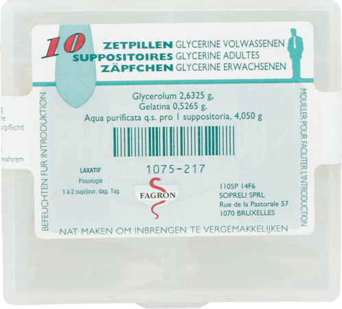 Glycerine Suppo Volwassen 10  -  Fagron
