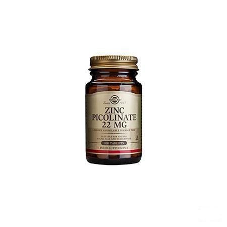 Solgar Zink Picolinaat Tabletten 100x22 mg  -  Solgar Vitamins
