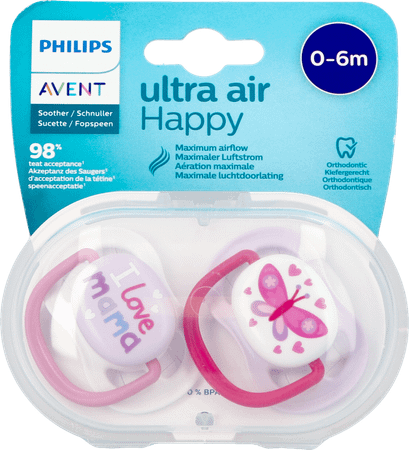 Philips Avent Fopspeen 0M+ Happy Girl  -  Bomedys