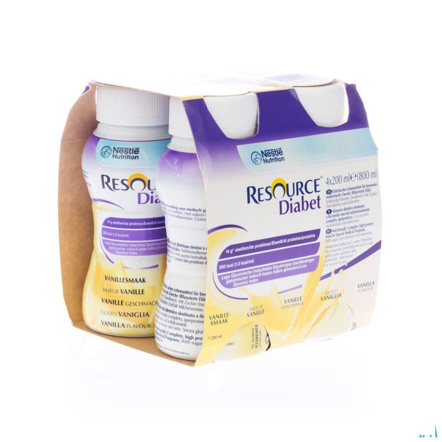Resource Diabet Vanilla 4x200 ml 12173634  -  Nestle