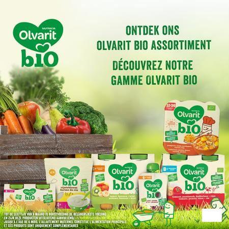 Olvarit Bio Appel Aardbei 6M 2X200G  -  Nutricia