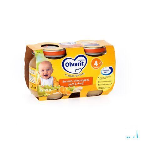 Olvarit Gemengd Fruit Ban-sin-peer-druif 4m 2x125 gr  -  Nutricia