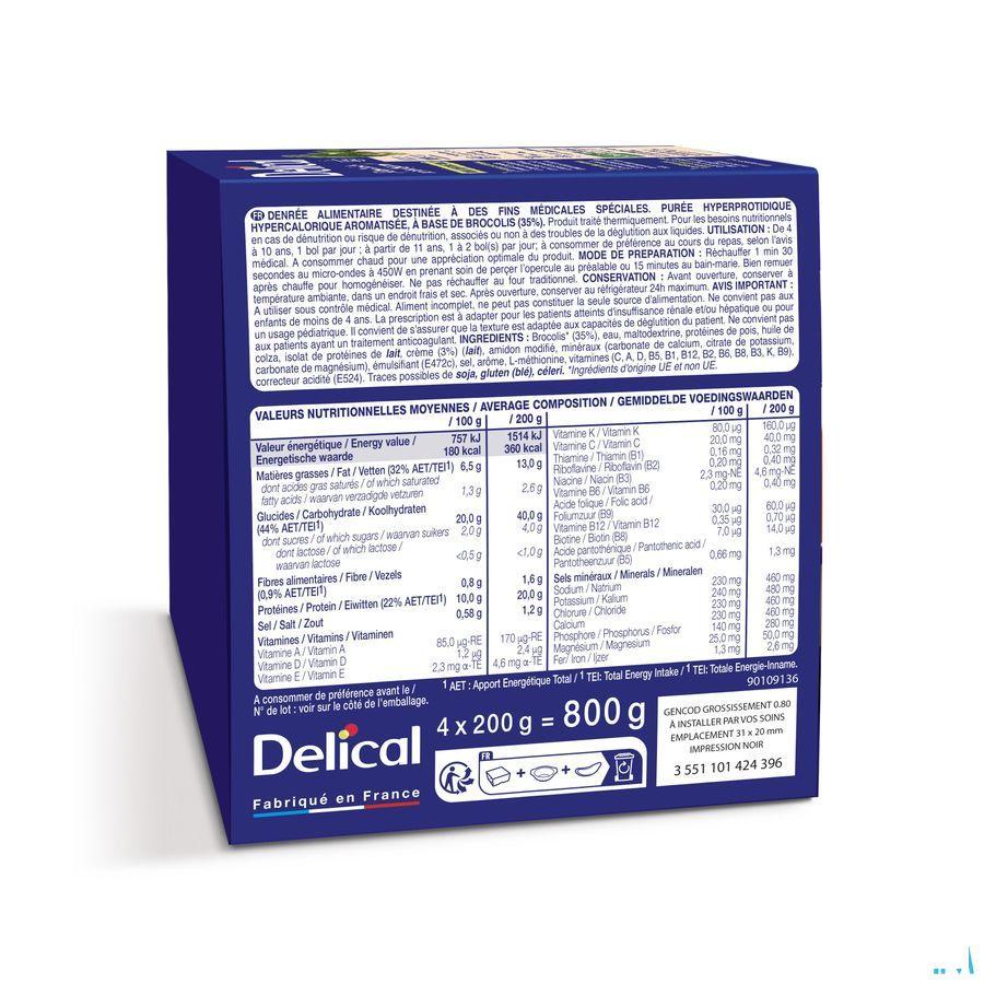 Delical Puree Brocolis Hphc 4 x 200 gr