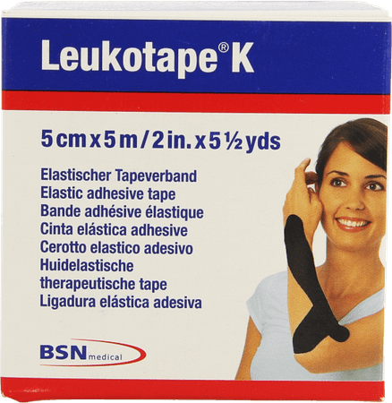 Leukotape K Bande Adhesive Elast Noir 5cmx5m 1