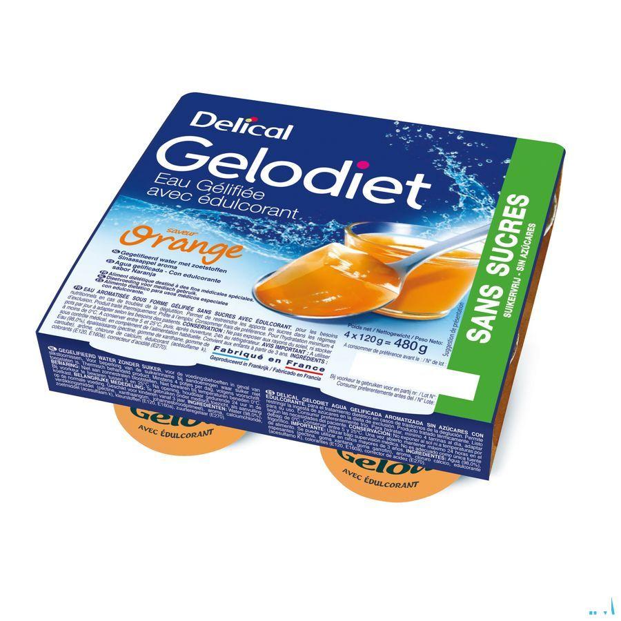 Gelodiet Gelwater Zoetstof Sinaasappel Pot 4x120 gr  -  Bs Nutrition