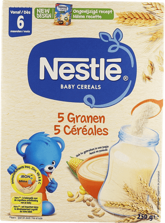 Nestle Baby Cereals 5 Granen 250 gr  -  Nestle