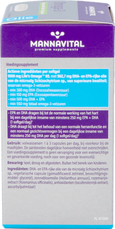 Mannavital Omega 3 Huile Algues V-Caps 60