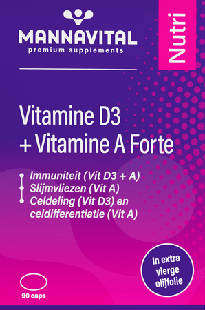 Mannavital Vitamine D3 + Vitamine A Forte Caps 90