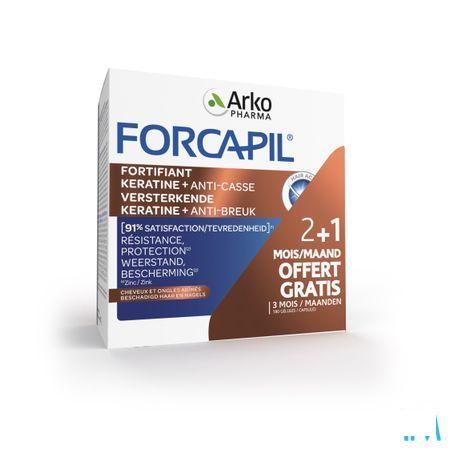 Forcapil Keratine+ Lot Caps 180  -  Arkopharma