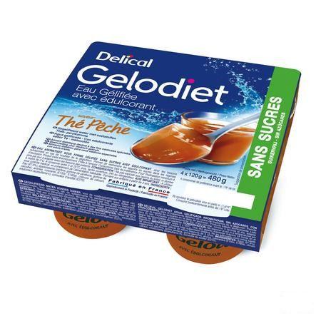 Gelodiet Gelwater Zoetstof Perzikthee Pot 4x120 gr  -  Bs Nutrition