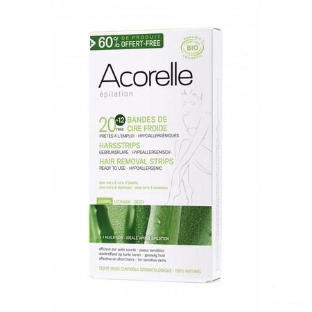 Acorelle Bande Cire Froide Corps 20 + huile 4,8ml  -  Odysud