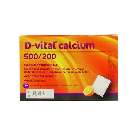 D Vital Calcium 500/200 Orange Sachet 40  -  Depharm