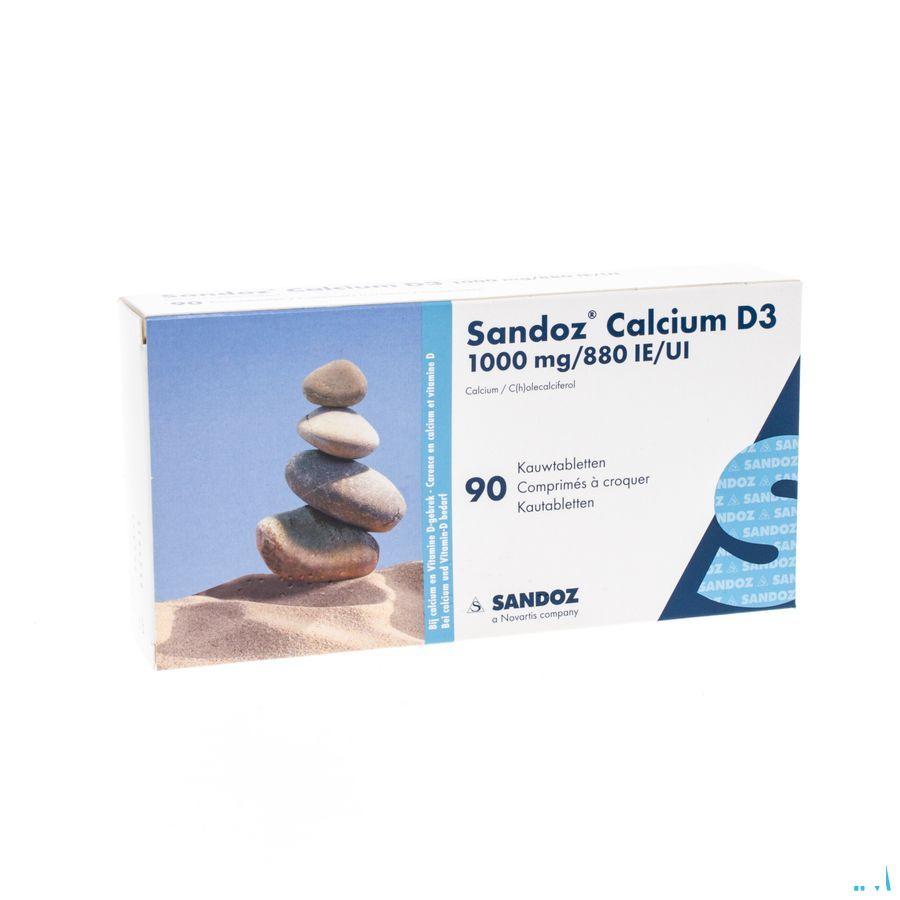 Sandoz Calcium D3 kauwtabletten 90x1000 mg/880IE