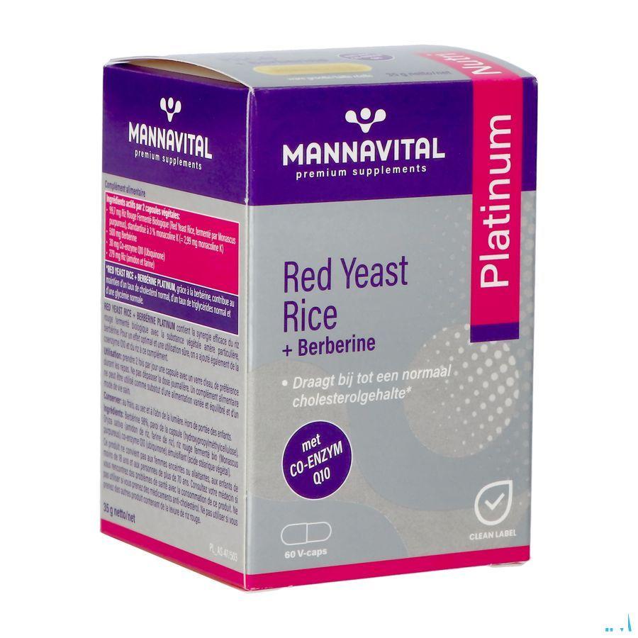 Mannavital Red Yeast Rice + Berberine Plat.V-Caps 60  -  Mannavita