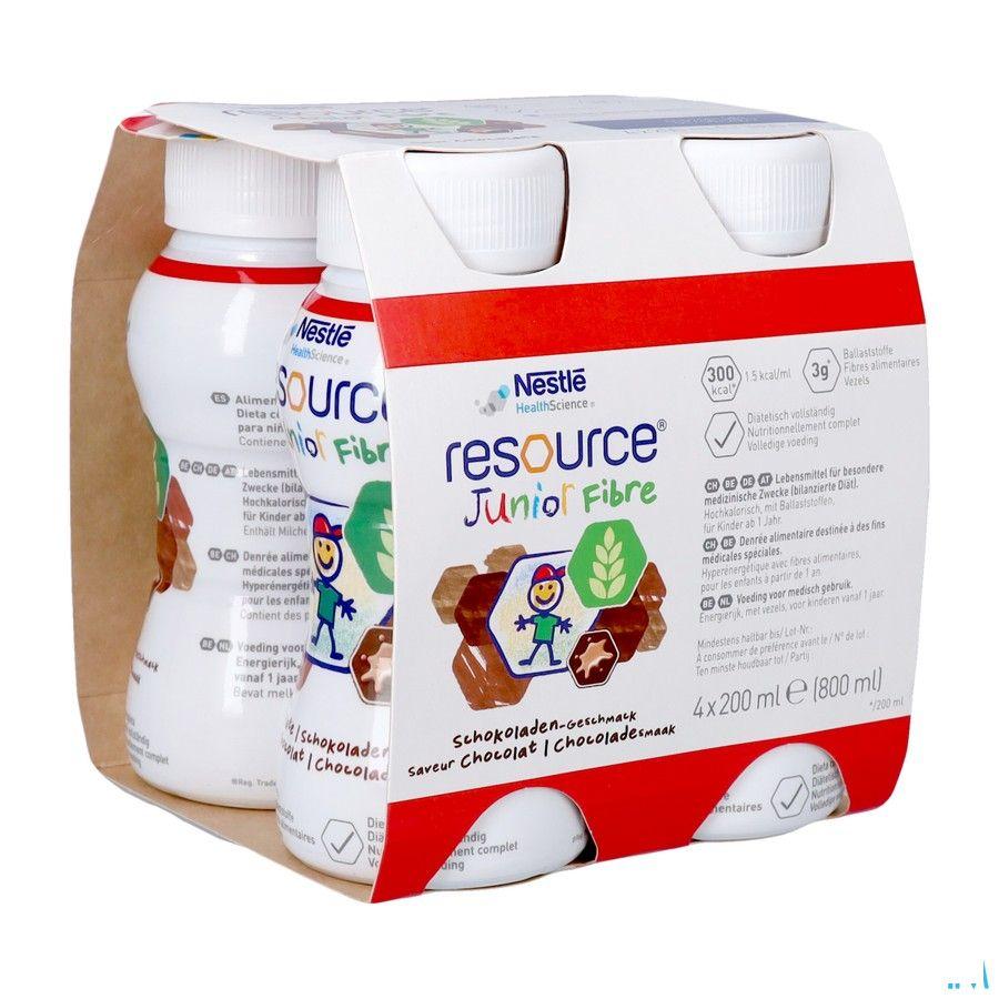 Resource Junior Fibre Chocolade 4x200 ml  -  Nestle