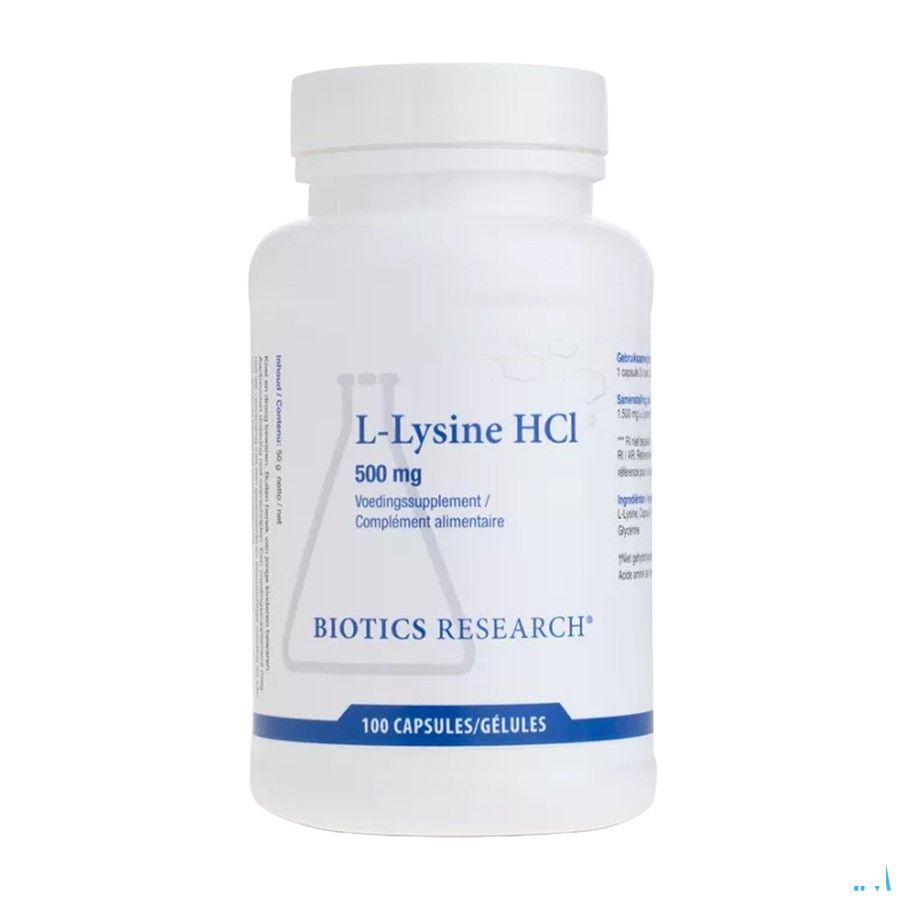 Biotics L-Lysine HCL 500mg 100 gélules  -  Energetica Natura